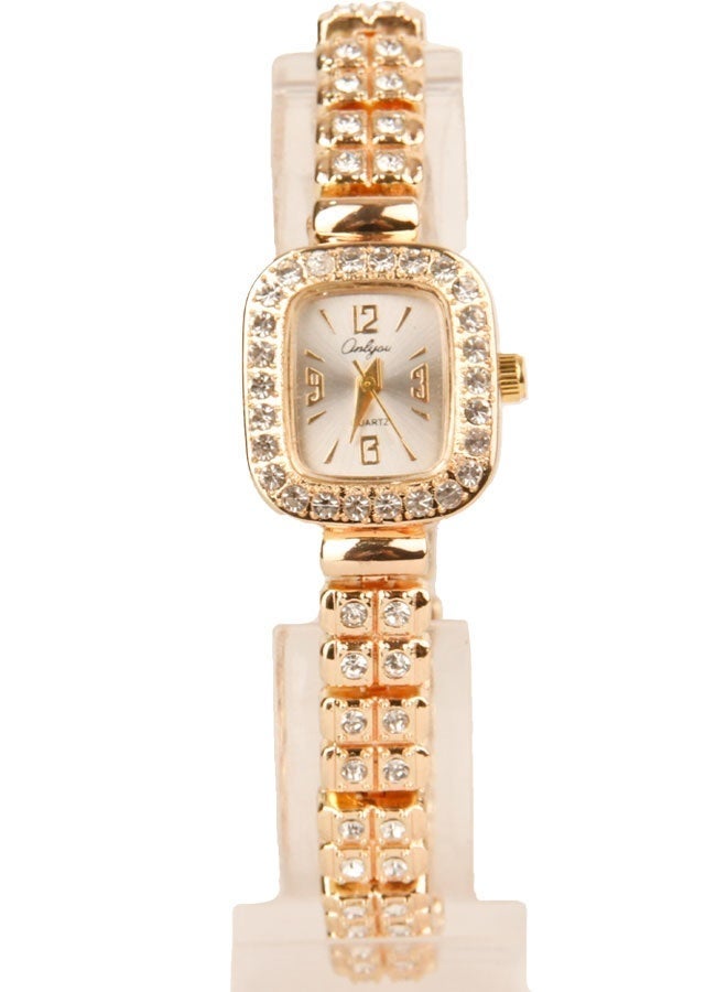 Onlyou Elegant Women’s Quartz Wrist Watch – Gold Stainless Steel Strap – Elegant Square Design for Daily Use - Image 3