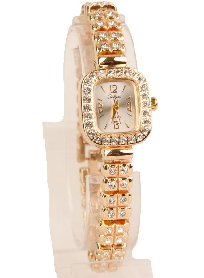 Onlyou Elegant Women’s Quartz Wrist Watch – Gold Stainless Steel Strap – Elegant Square Design for Daily Use - Image 4