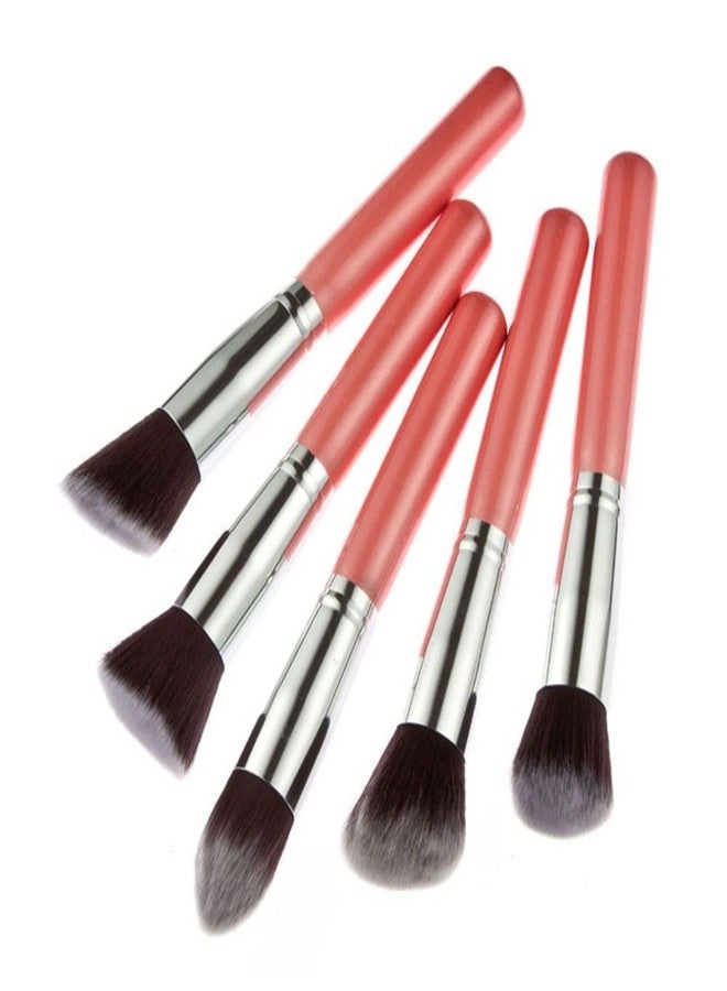 SUNISA Pink Fiber Bristles Soft 10 Pcs Makeup Brushes Set for Womens & Girls - (Pack of 10) - Image 4