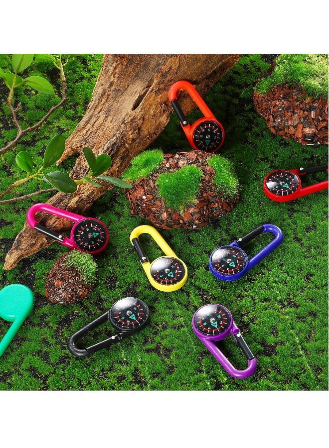 Generic Compass Keychain for Kids, Adventure Camping Small Keychain Belt Clips With Holes Compass Metal Buckle Keychain Outdoor, Project Prizes for Hiking, Camping Party Favors (32 Pcs, 8 Colors) - Image 5