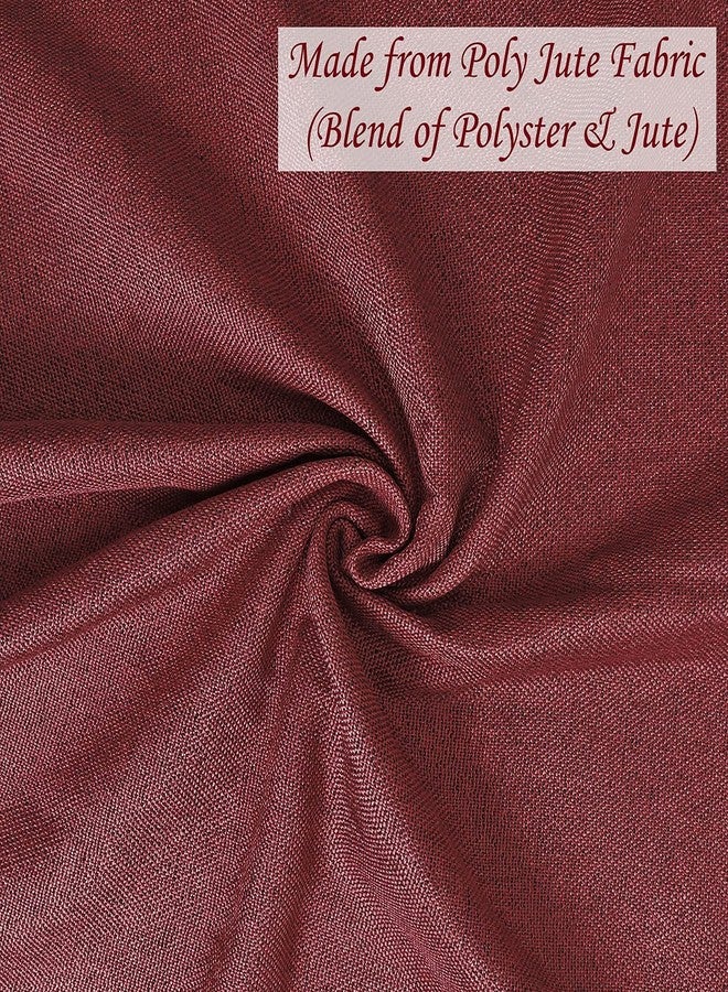 LINEN BASICS غطاء طاولة طعام من الكتان الأساسي مصنوع من البوليستر والجوت، مناسب لشخصين، مقاس 40 × 40 بوصة، (أحمر) - Image 4