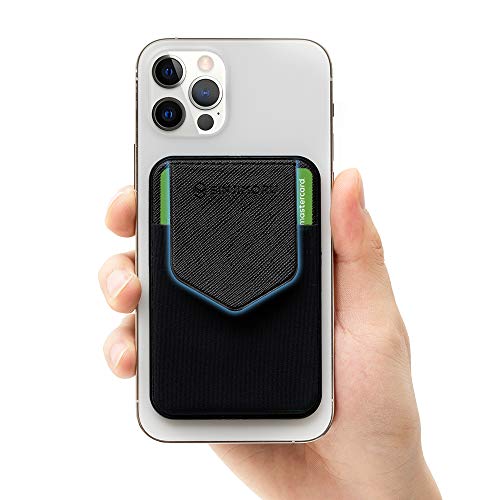 Sinjimoru Privacy Cover Magnetic Card Holder, Magnetic Phone Wallet Stick on as Credit Card Holder Compatible with iPhone 16 15 14 13 12 Series. M-Flap Navy - Image 4