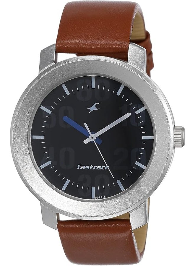 Fastrack Mens Analog Black Dial Brown Band Leather Watch - Image 1