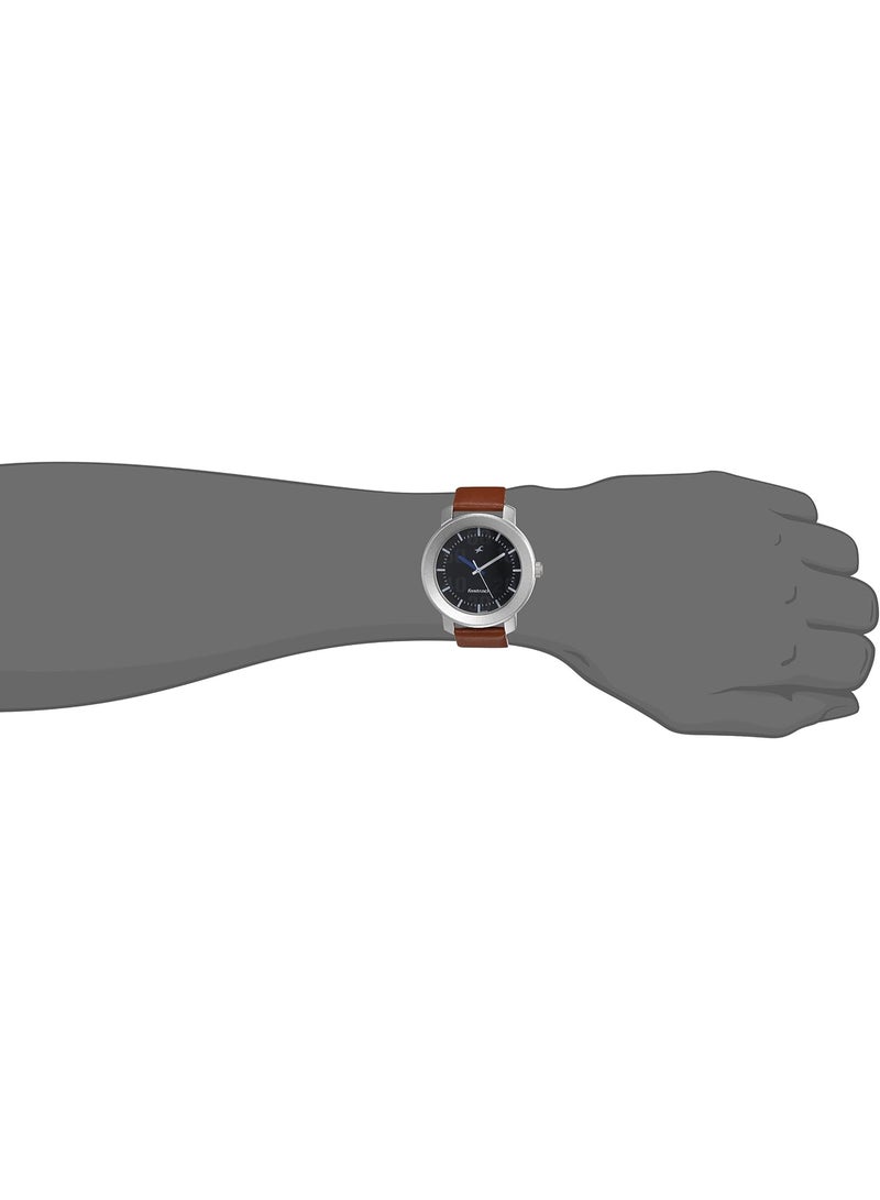 Fastrack Mens Analog Black Dial Brown Band Leather Watch - Image 2