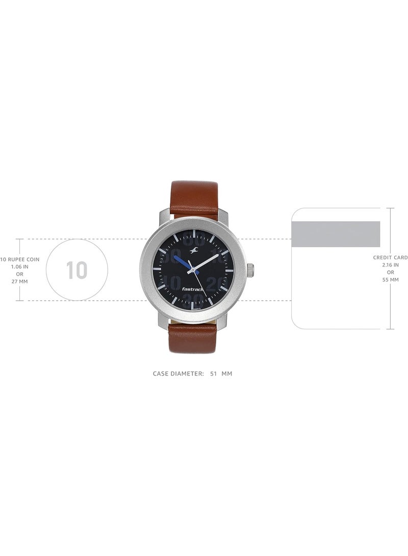 Fastrack Mens Analog Black Dial Brown Band Leather Watch - Image 4