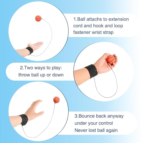 BELOXY Wrist Band Ball | String Ball | Yoyo Ball | Bouncy Rubber Return Ball | Birthday Party Gift for Children, Kids and Toddlers (String Ball 1) - Image 4