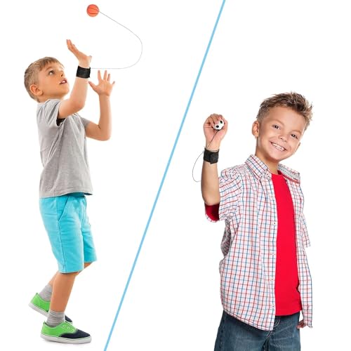 BELOXY Wrist Band Ball | String Ball | Yoyo Ball | Bouncy Rubber Return Ball | Birthday Party Gift for Children, Kids and Toddlers (String Ball 1) - Image 3