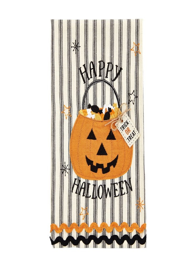Mud Pie Applique Halloween Towel, Stripe, 18" x 26" - Image 1