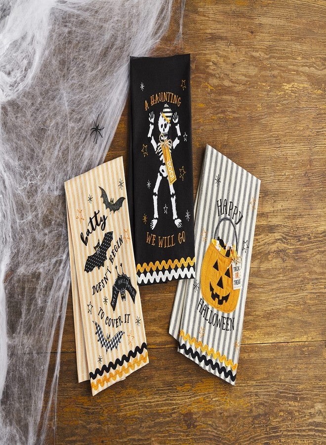 Mud Pie Applique Halloween Towel, Stripe, 18" x 26" - Image 2