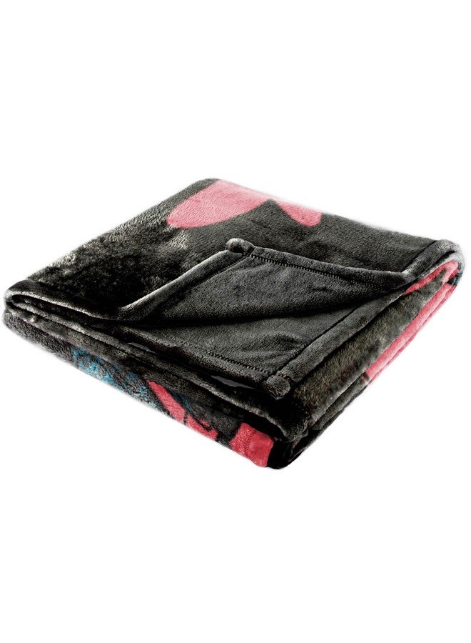 Jay Franco Jay Franco Marvel Deadpool Hearts Plush Throw Blanket - Measures 50 x 70 inches - Super Soft Lightweight Fleece Bedding (Red and Black)  - Image 4