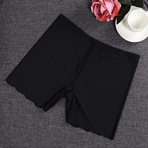 PLUMBURY Women's/Girl's Seamless Smooth Ice Silk Boyshort Panty/Cycling Shorts/Under Skirt Shorts,Free Size (Pack of 2), Black/White, Size M - Image 5