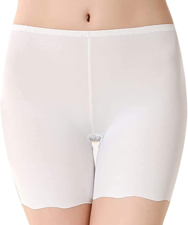 PLUMBURY Women's/Girl's Seamless Smooth Ice Silk Boyshort Panty/Cycling Shorts/Under Skirt Shorts,Free Size (Pack of 2), Black/White, Size M - Image 3