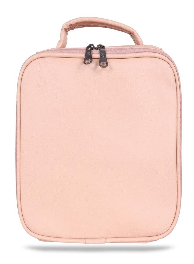 SHIMPLA Waterproof Makeup Bag with Adjustable Compartments | Cosmetic Organizer with Brush Holders | Travel-Friendly, Durable Beauty Case with Sturdy Zipper | Perfect for Home, Salon & On-The-Go - Peach - Image 1
