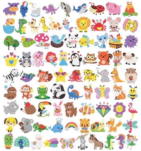 Labeol Diamond Art Kits for Kids Boys and Girls Ages 681012 Easy to DIY Creative Diamond Art Sticker Craft by Numbers Kits for Kids and Adult Beginners Colorful Animal - Image 1