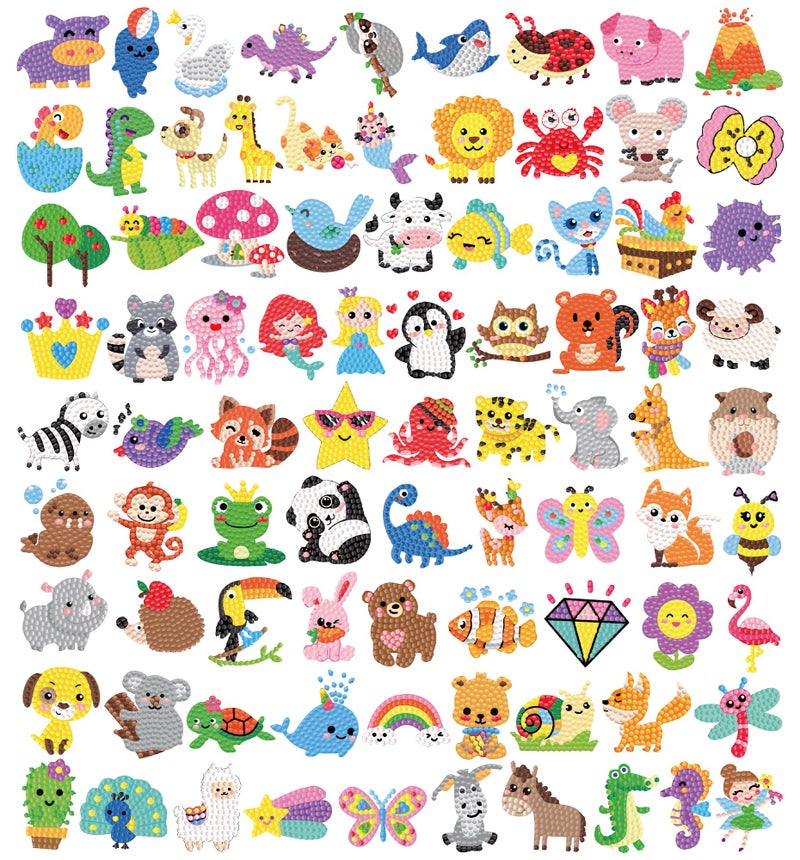 Labeol Diamond Art Kits for Kids Boys and Girls Ages 681012 Easy to DIY Creative Diamond Art Sticker Craft by Numbers Kits for Kids and Adult Beginners Colorful Animal - Image 2