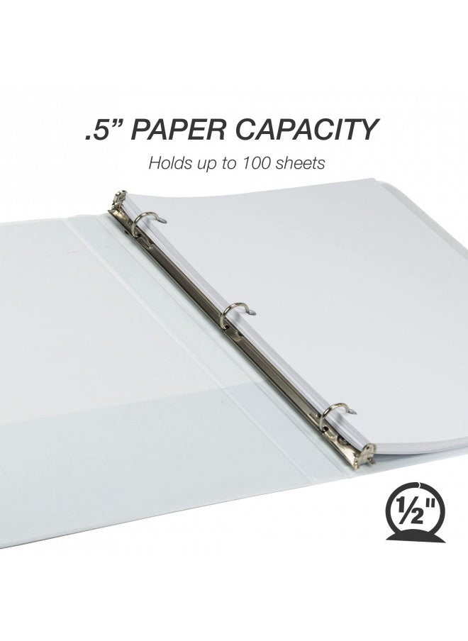 Samsill Samsill Earths Choice Biobased Durable 3 Ring View Binder, 0.5-Inch Round Ring, Up to 25% Plant Based Plastic, USDA Certified Biobased, White  - Image 3