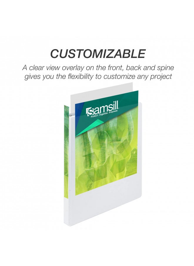 Samsill Samsill Earths Choice Biobased Durable 3 Ring View Binder, 0.5-Inch Round Ring, Up to 25% Plant Based Plastic, USDA Certified Biobased, White  - Image 5