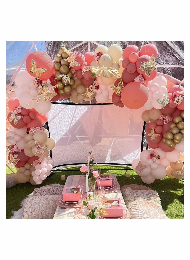 Y&D Balloon Arch Garland Kit, Retro Pink Apricot White and Metallic Gold Latex Balloons for Wedding Bridal Engagement Anniversary Birthday Baby Shower Girls' Decorations  - Image 4
