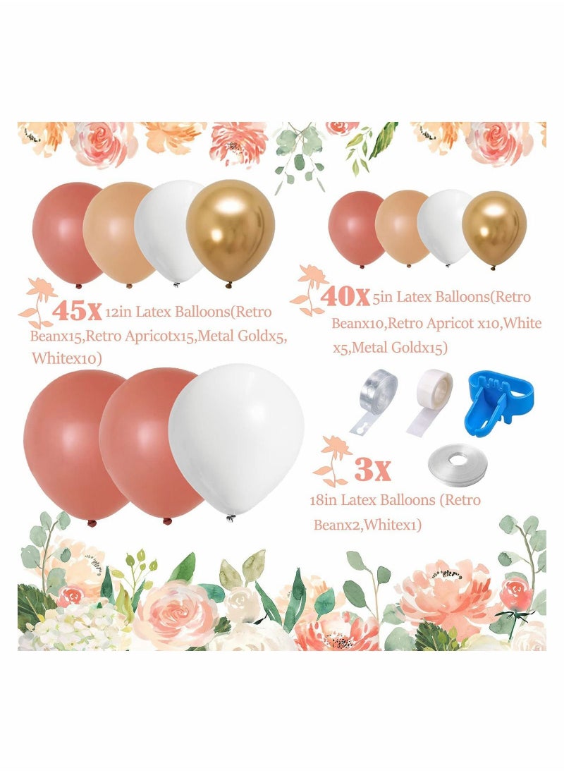 Y&D Balloon Arch Garland Kit, Retro Pink Apricot White and Metallic Gold Latex Balloons for Wedding Bridal Engagement Anniversary Birthday Baby Shower Girls' Decorations  - Image 2