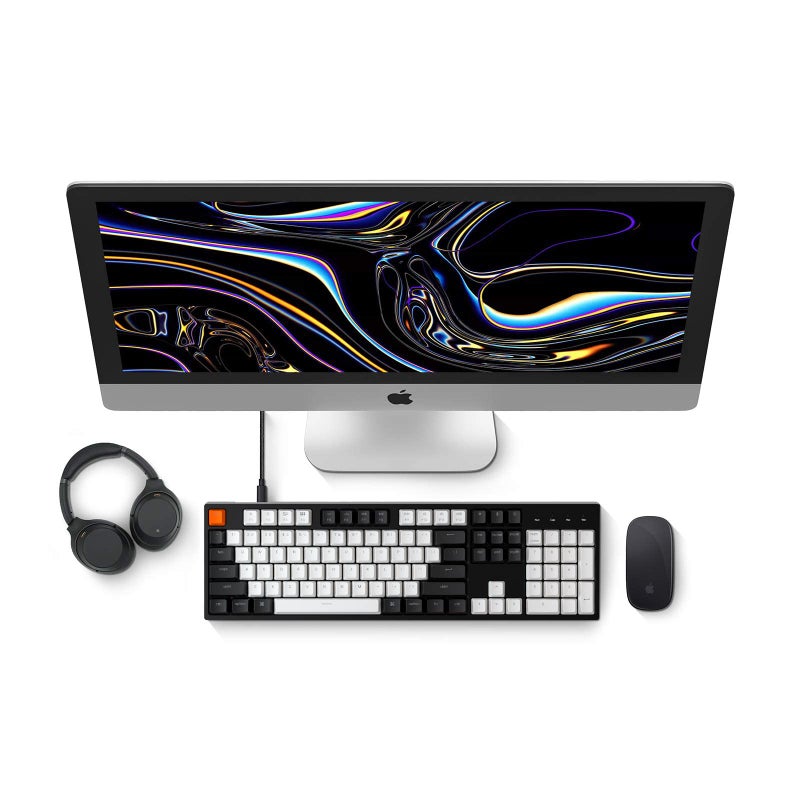 Keychron C2 Full Size Wired Mechanical Keyboard for Mac, Hot-swappable, Gateron G Pro Red Switch, White Backlight, 104 Keys ABS keycaps Gaming Keyboard for Windows,Type-C Braid Cable - Image 2