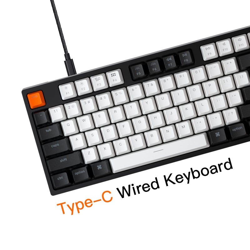 Keychron C2 Full Size Wired Mechanical Keyboard for Mac, Hot-swappable, Gateron G Pro Red Switch, White Backlight, 104 Keys ABS keycaps Gaming Keyboard for Windows,Type-C Braid Cable - Image 5