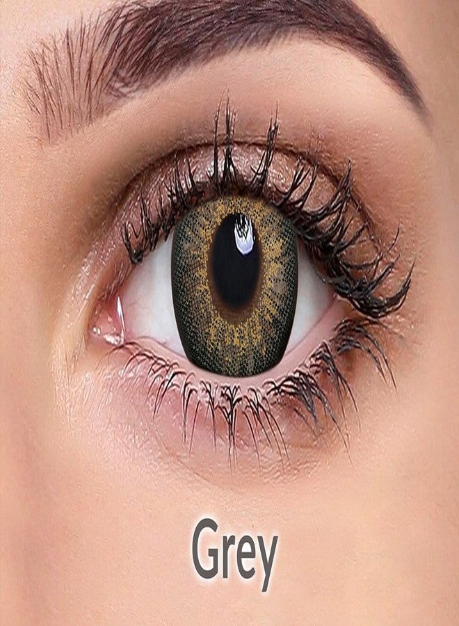 عدسات إيفالينز اليومية الملونة من سلسلة وينك | عدسات يومية بقوة 0 | لون رمادي وبني عسلي | علبة تحتوي على عدستين | تتضمن محلول متعدد الاستخدامات 100 مل | مريحة وأنيقة - Image 2