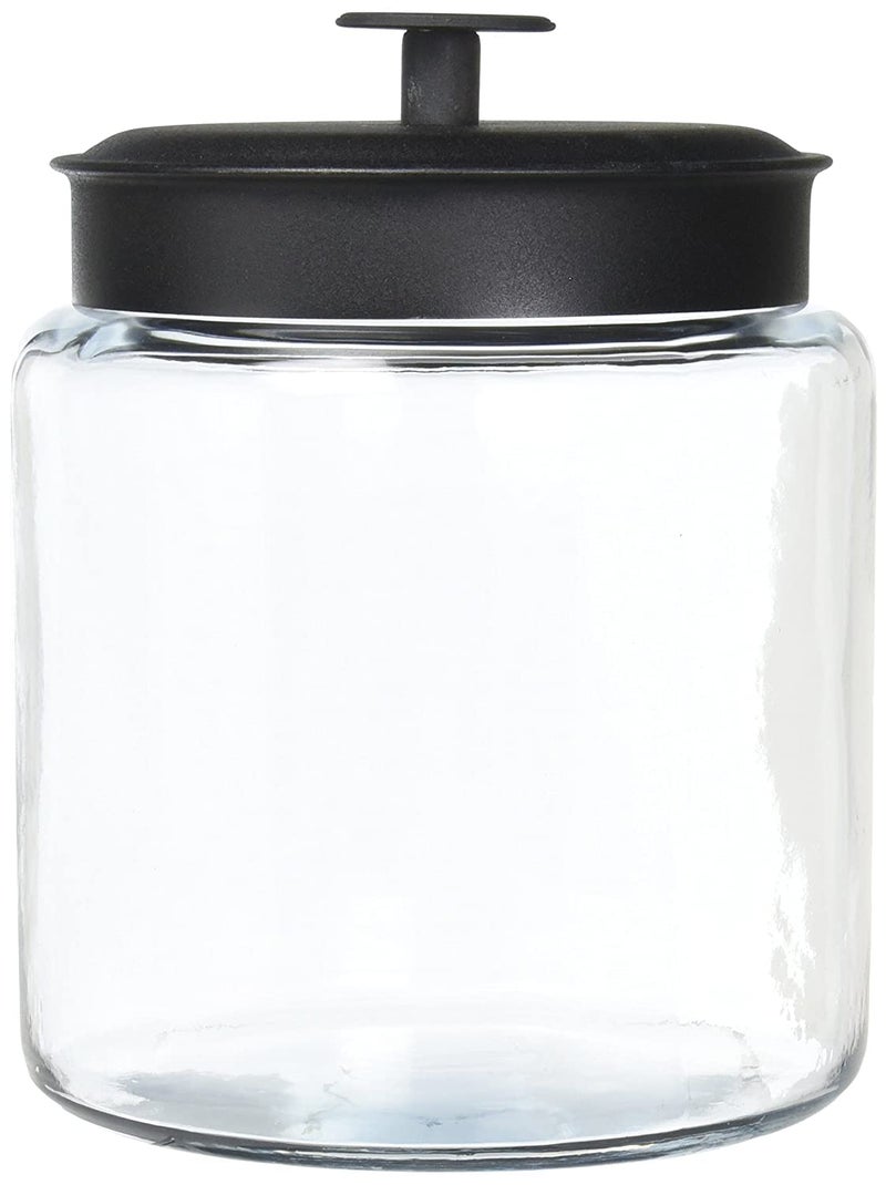 Anchor Hocking Anchor Hocking 96712 Mini Montana Jars with Black Metal Covers, 96 Ounce  - Image 1