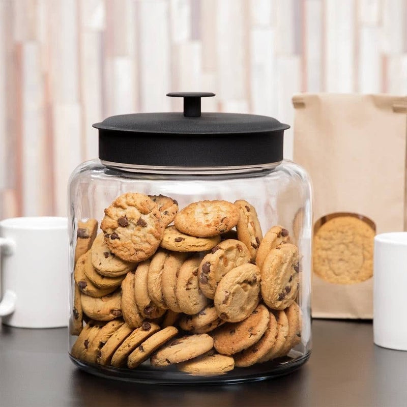 Anchor Hocking Anchor Hocking 96712 Mini Montana Jars with Black Metal Covers, 96 Ounce  - Image 3