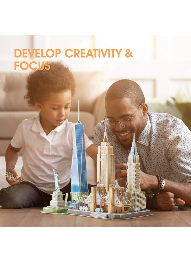 CubicFun - 3D Puzzles For Kids Ages 810 Arts Crafts For Kids Ages 812 New York Cityline 3D Architecture Crafts For Girls Ages 812 Toys Gifts For 8 Year Old Girls Gifts For 10 Year Old Girl Building Model - Image 1