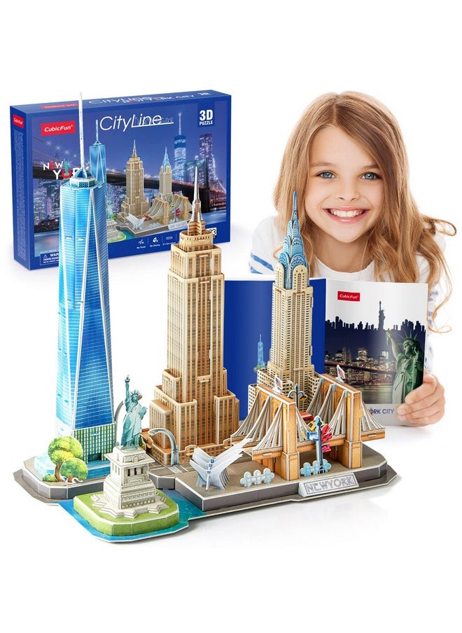 CubicFun - 3D Puzzles For Kids Ages 810 Arts Crafts For Kids Ages 812 New York Cityline 3D Architecture Crafts For Girls Ages 812 Toys Gifts For 8 Year Old Girls Gifts For 10 Year Old Girl Building Model - Image 1