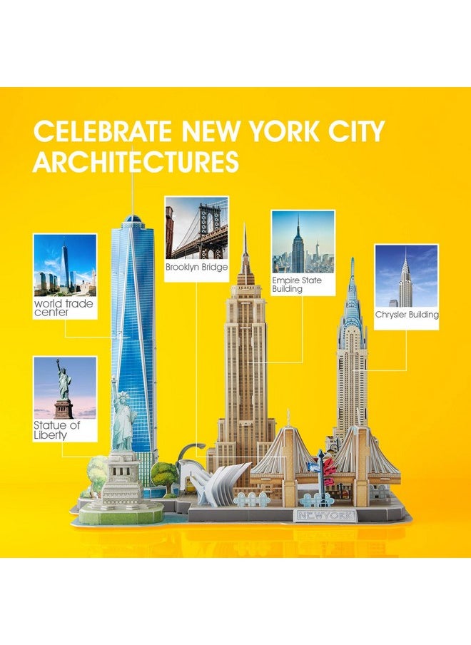 CubicFun - 3D Puzzles For Kids Ages 810 Arts Crafts For Kids Ages 812 New York Cityline 3D Architecture Crafts For Girls Ages 812 Toys Gifts For 8 Year Old Girls Gifts For 10 Year Old Girl Building Model - Image 1