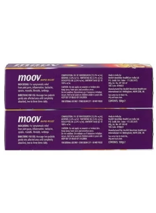 Moov Fast Acting Massage Cream designed to relieve muscle and joint pain and promote relaxation - 100g -2 Pc - Image 2
