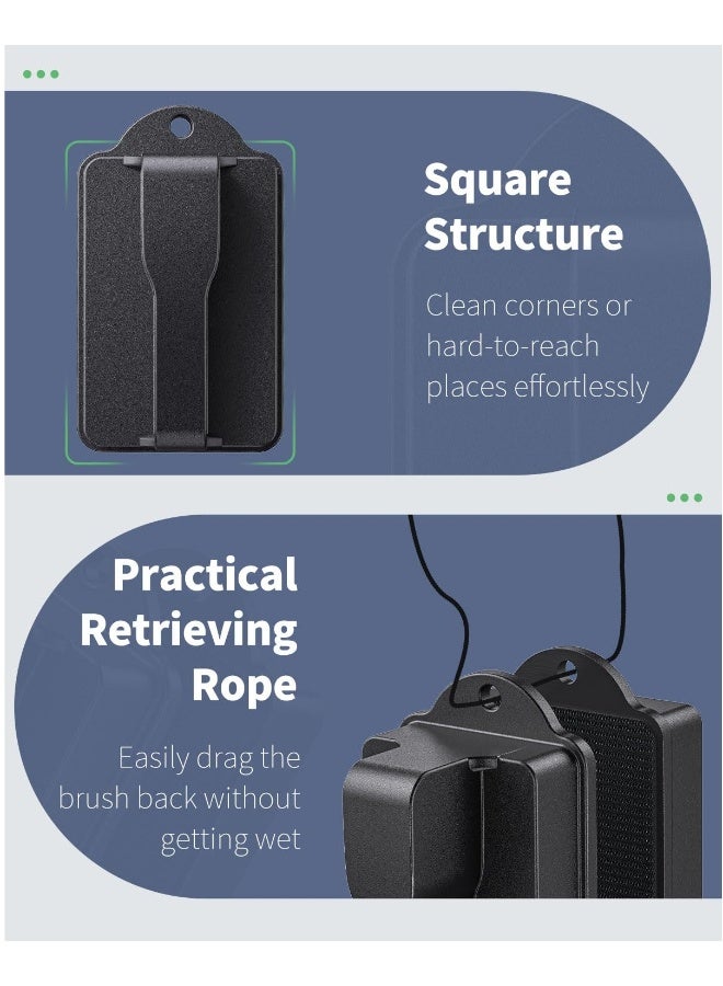 Aquarium Magnet Glass Cleaner, Fish Tank Magnet Brush Alage Scraper, Double-sided Cleaning, Strong Magnetism, Practical Retrieving Rope, for 3/5 Inch Thick Glass (Not for Acrylic  Plastic Tanks) - Image 5