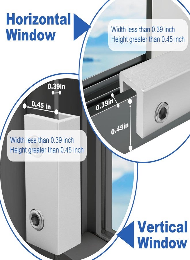 BLHLA 4 Sets Sliding Window Locks for Up and Down Windows with Key, Child Window Security Locks for Vertical & Horizontal Sliding Windows & Doors, Adjustable Easy to Install Window Stoppers Security - Image 5