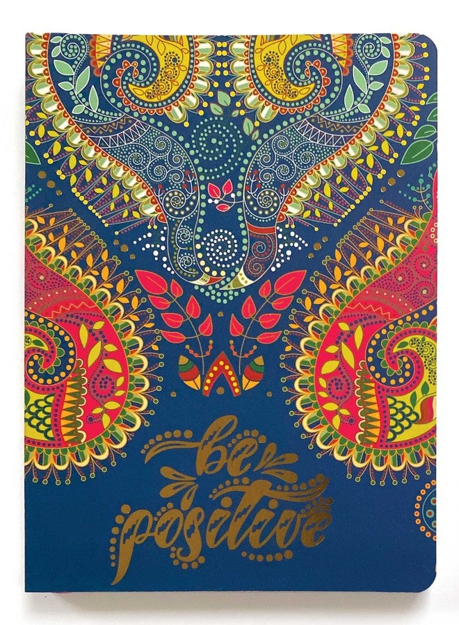 Paper House Productions 8" Foil Embossed Soft Cover Journal with Dot Grid Pages and Satin Ribbon Page Marker - Be Positive - Image 1