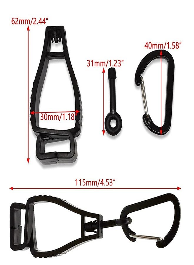 Alamic 3 Pack Glove Grabber Clip Holder Work Safety Glove Keeper Guard Labor Worker Glasses Helmets Hanger Clamp Catcher Belt Holder (Black) - Image 4
