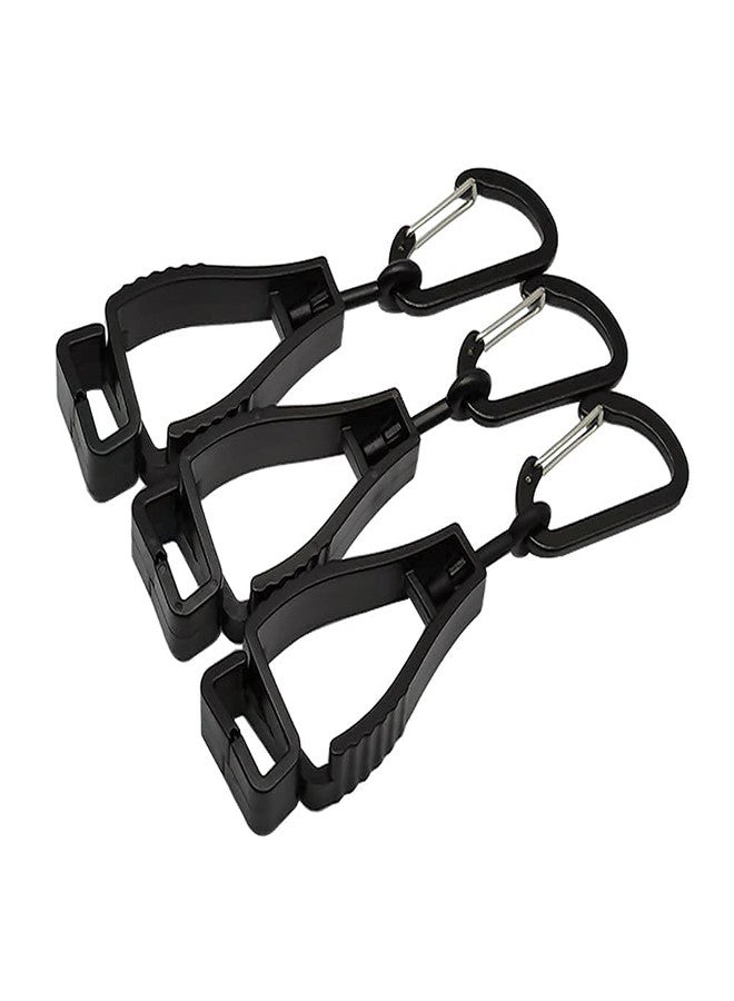 Alamic 3 Pack Glove Grabber Clip Holder Work Safety Glove Keeper Guard Labor Worker Glasses Helmets Hanger Clamp Catcher Belt Holder (Black) - Image 3