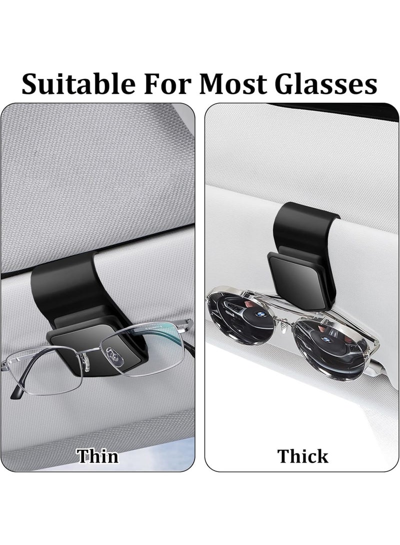 SYOSI Car Sunglasses Holders for Visor – Secure Car Glasses Holder Compatible with Various Sunglass Sizes, Easy Installation, Durable, Anti-Slip Design for Car Sun Visors (Set of 2,Black and White) - Image 2
