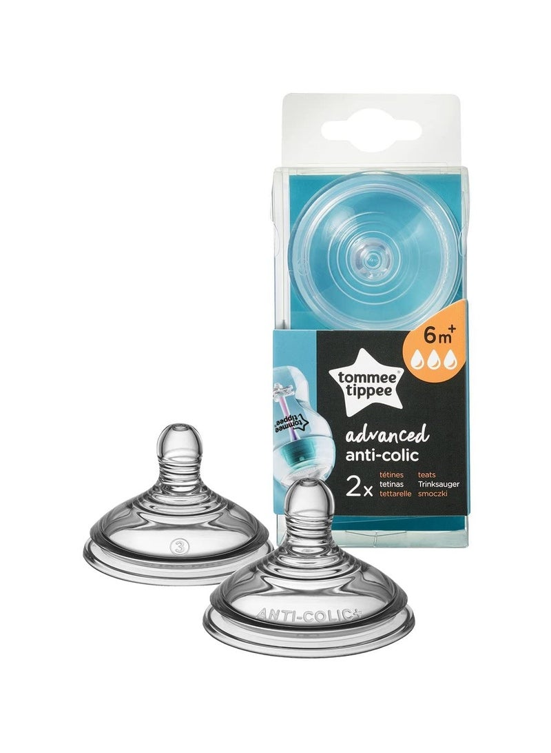 Tommee Tippee UK Closer To Nature Teats Anti Colic Fast Flow 2 Pieces 421223 - Image 3