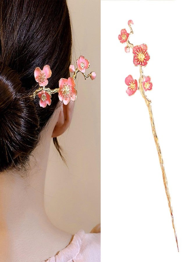 Snmzlc 1 Pc Plum blossom Hair sticks for buns,Hair pins for women,Buns and Updos with No Hair Damage,Metal French Pin Great Hold,Suitable for fine & thick hair(pink) US378 - Image 1