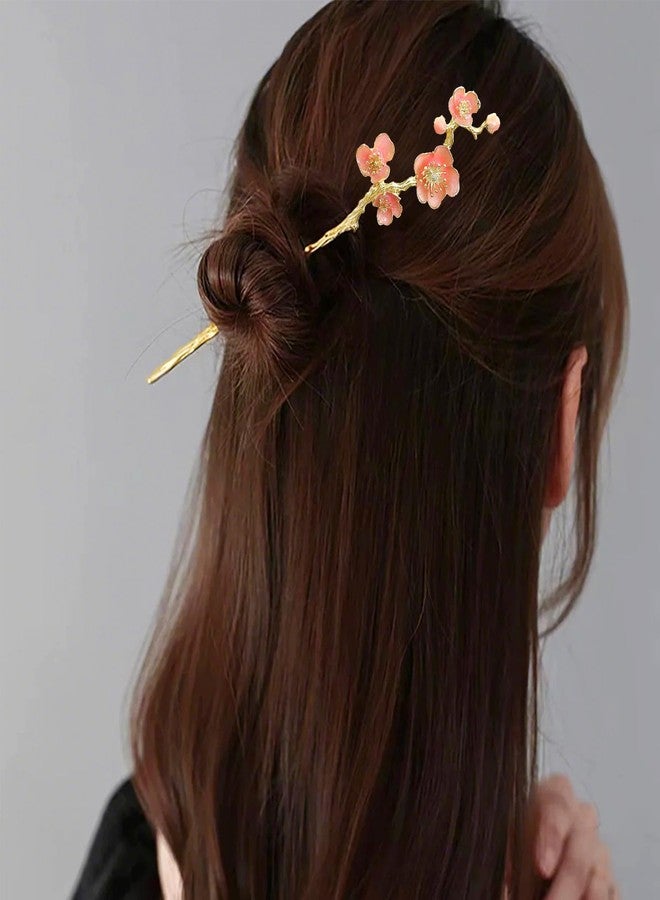 Snmzlc 1 Pc Plum blossom Hair sticks for buns,Hair pins for women,Buns and Updos with No Hair Damage,Metal French Pin Great Hold,Suitable for fine & thick hair(pink) US378 - Image 3