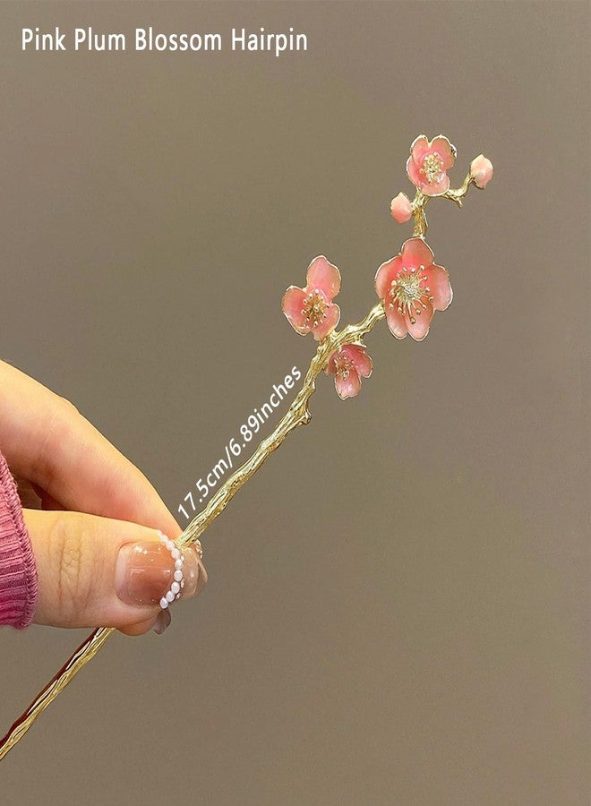 Snmzlc 1 Pc Plum blossom Hair sticks for buns,Hair pins for women,Buns and Updos with No Hair Damage,Metal French Pin Great Hold,Suitable for fine & thick hair(pink) US378 - Image 2