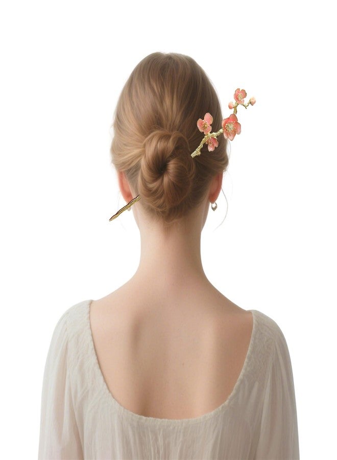 Snmzlc 1 Pc Plum blossom Hair sticks for buns,Hair pins for women,Buns and Updos with No Hair Damage,Metal French Pin Great Hold,Suitable for fine & thick hair(pink) US378 - Image 5