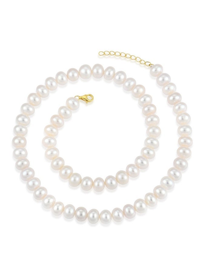 Toby High-Quality White Pearl Necklace 7 mm – 42+3 cm Adjustable – Elegant Design with Luxury Gift Box - Image 2