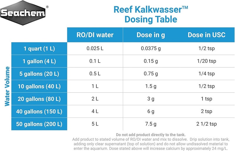 Seachem Reef Kalkwasser Powder for Aquatic Calcium Maintenance - 2 kg / 4.4 lbs - Image 2
