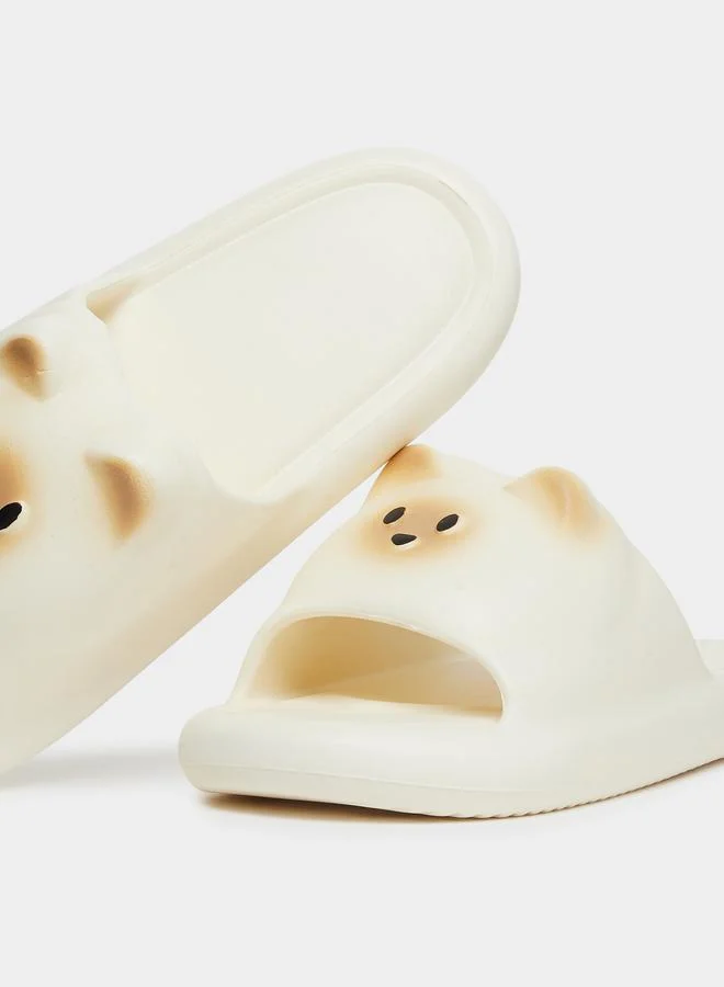 تايك تو شبشب حمام سادة مزين بوجه قطة مقاوم للانزلاق