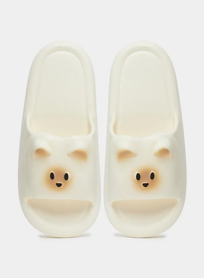 تايك تو شبشب حمام سادة مزين بوجه قطة مقاوم للانزلاق