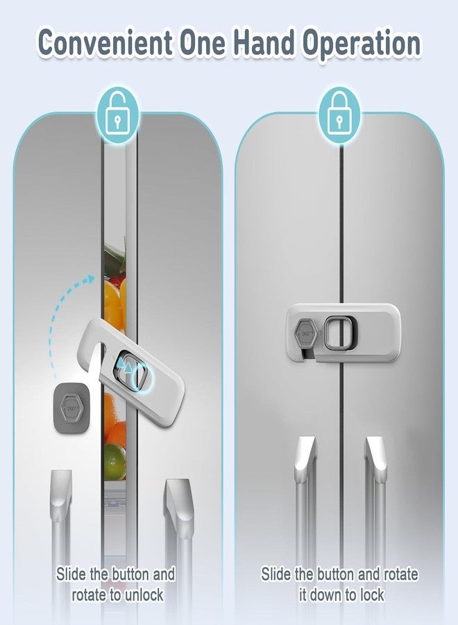 BLIXAR Child Proof Refrigerator Locks, Fridge Locks for Kids Safety, Freezer Door Latches with Sticky 3M Adhesives for Toddlers and Baby, Ideal for Upright Freezer, Ovens, Cabinets Door (Grey) (2, Free) - Image 5