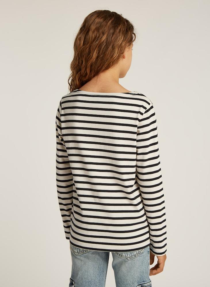 Calvin Klein Jeans - Kids Boatneck Stripe T-Shirt - Image 1