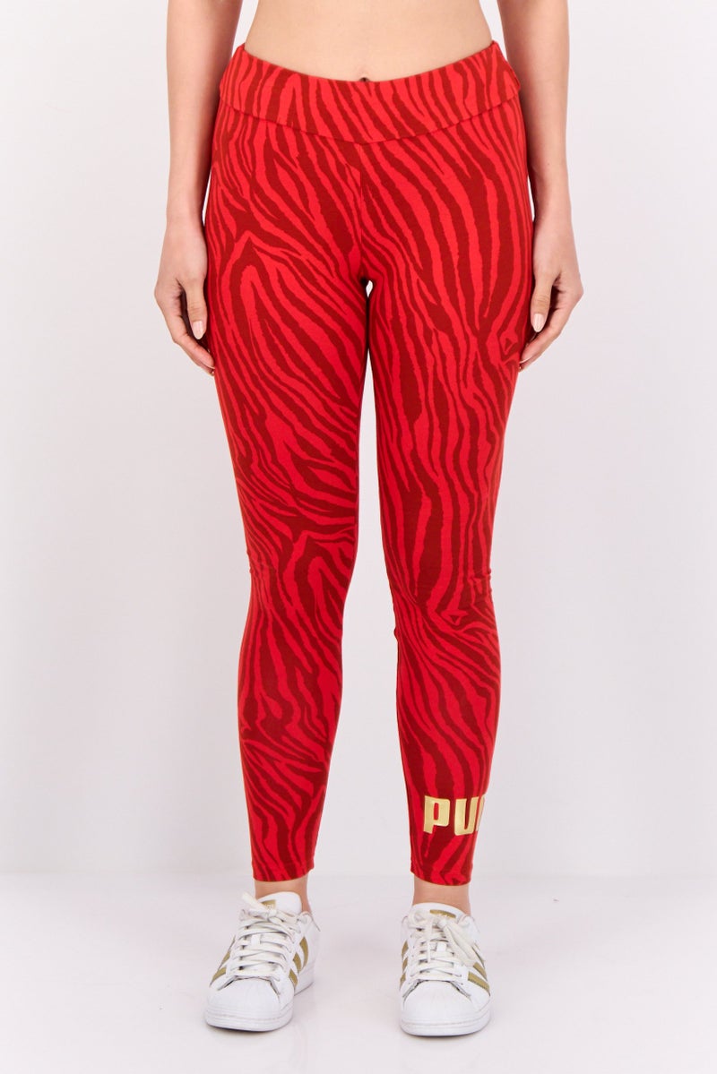 PUMA Women Tight Fit Training Tights, Red - Image 1